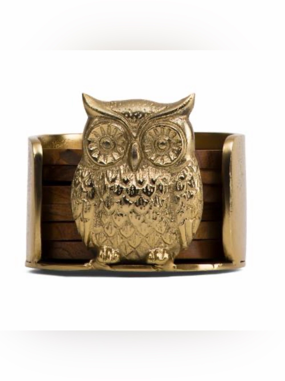NWT Owl 6 Piece Coaster Set with  Holder